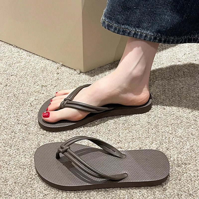 Women's casual flip flops with PVC non-slip sole in multiple colour options