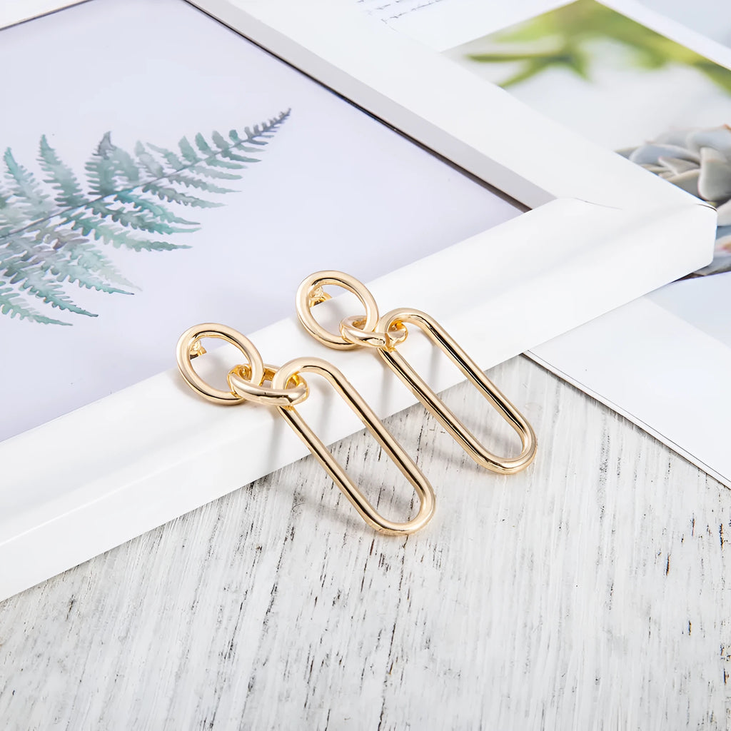 Geometric sterling silver needle colour hoop earrings with ring and line design on alloy base