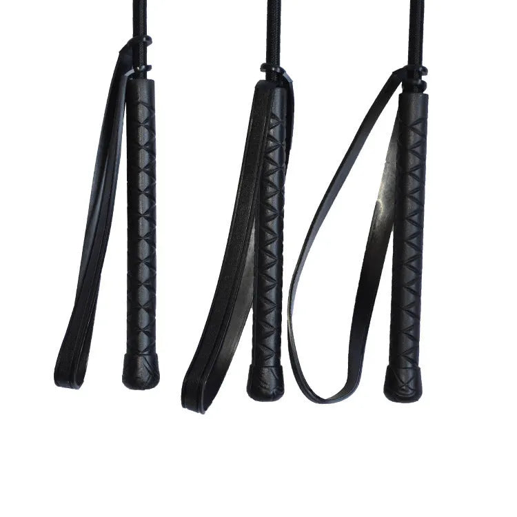Short low carbon steel rider whip for obstacle training on white background