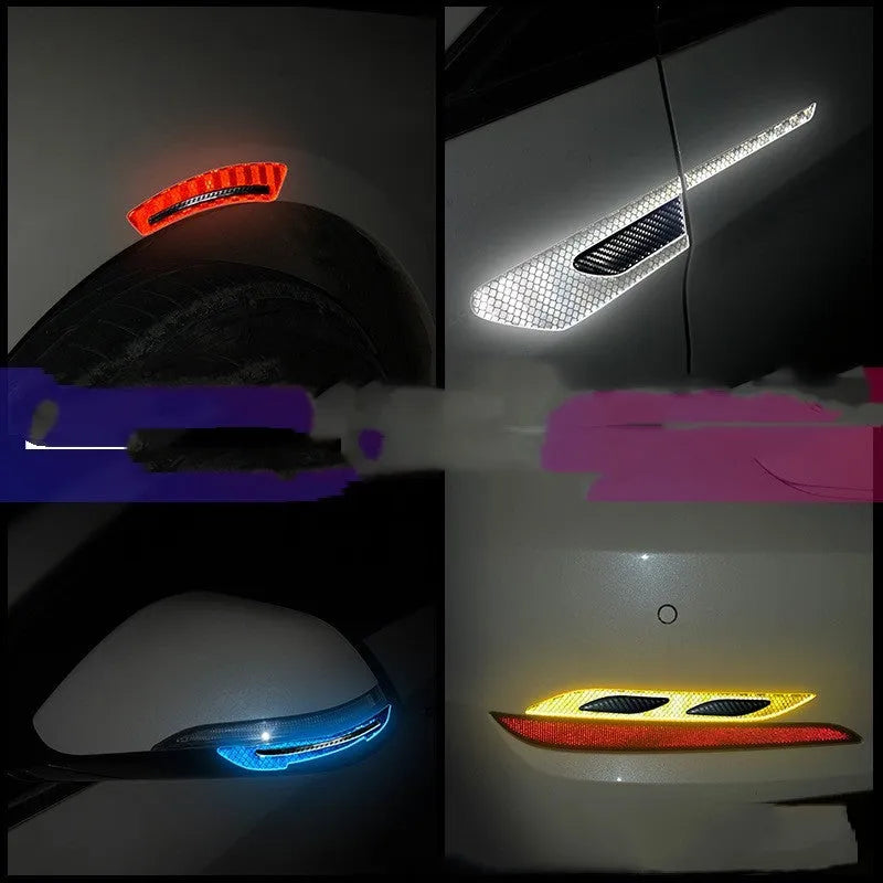 Blue 17mm wide reflective resin car bumper strips for universal vehicle fit
