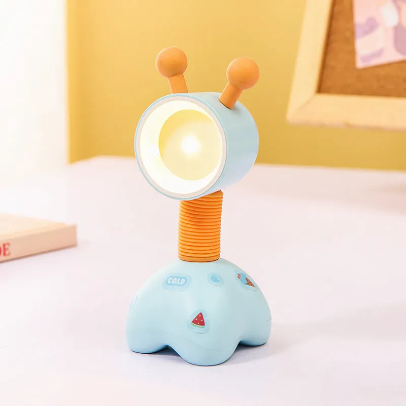 DIY cartoon character small night lamp with adjustable magnetic head in bear design on desk