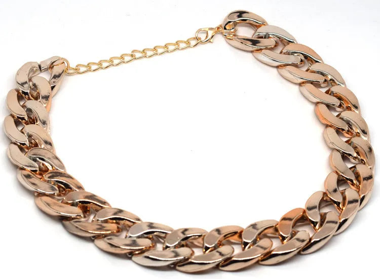 Adjustable geometric dog collar in KC gold with twisted chain design for small to medium dogs