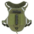 Tactical dog chest harness with rope leash in polyester with reflective strips