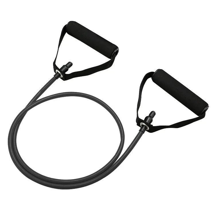 Adjustable chest expander fitness equipment with yellow, green, red, blue, and black TPE tension ropes.