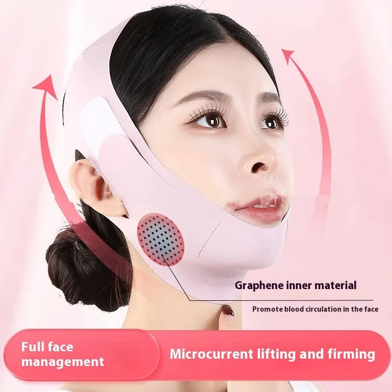 Purple and green V face shaping mask for facial lifting and tightening
