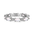 S925 sterling silver opal ring for women, U-shaped setting, opal white colour, electroplated finish, size 7