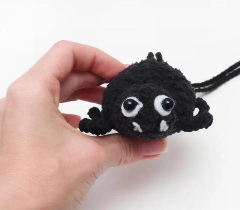 Polyester plush hand-woven cartoon automobile hanging ornament showing Halloween bat and ghost designs.