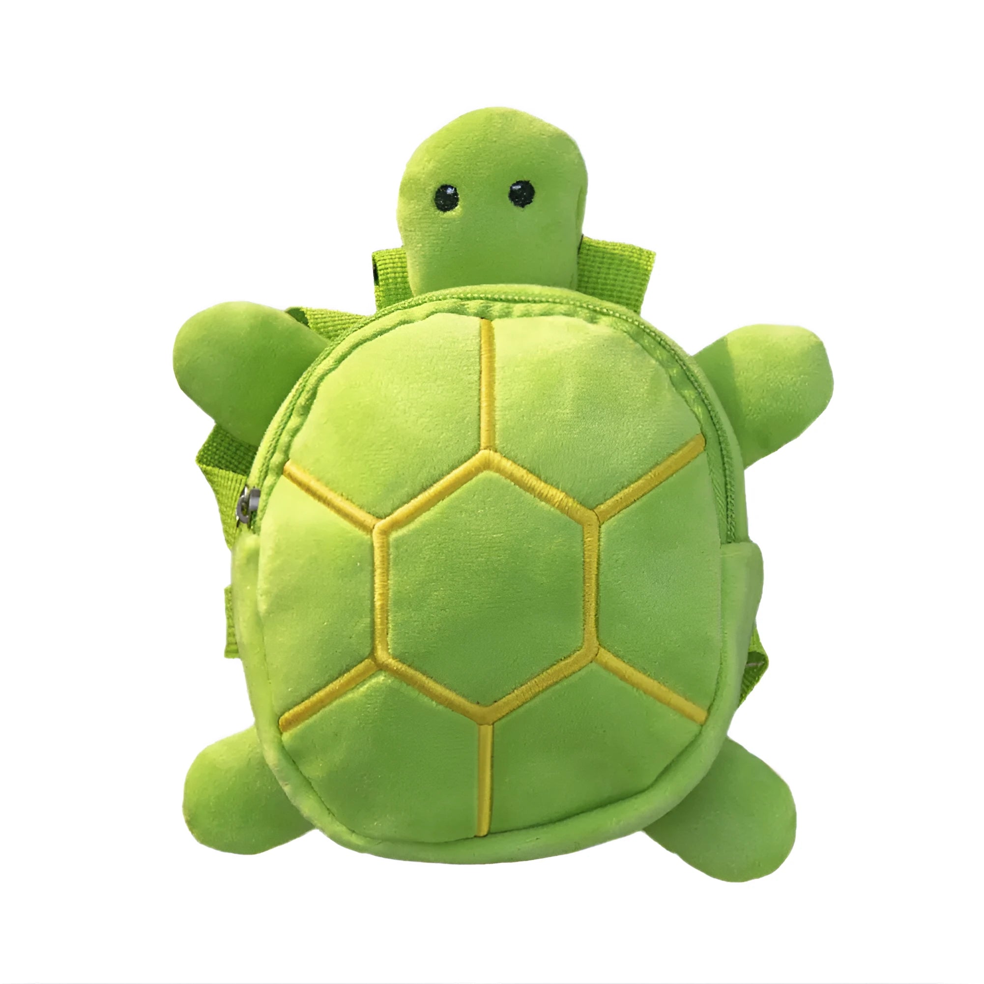Turtle-shaped velvet pet backpack harness for small dogs and cats with metal zipper closure