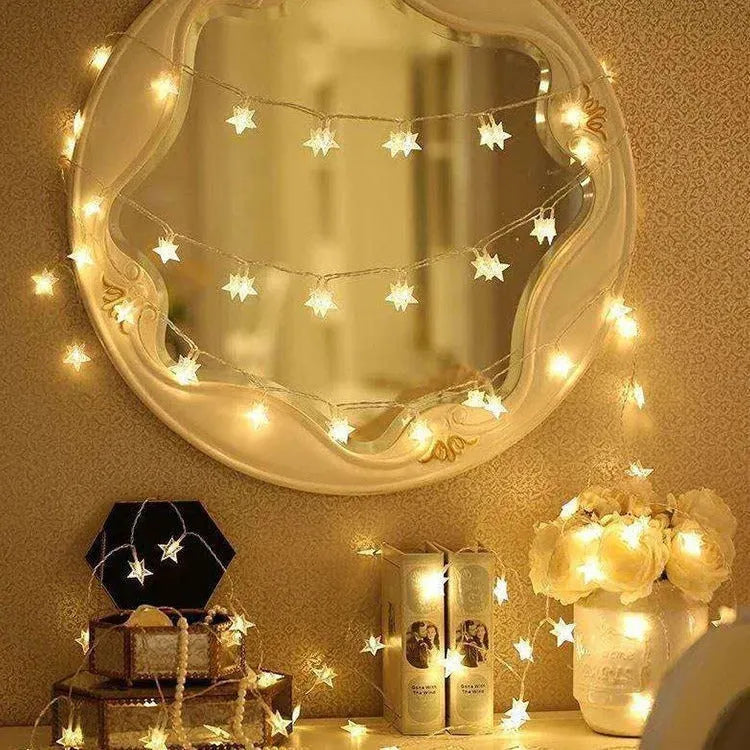 3 metre LED star light string with 20 warm white glass bulbs for outdoor holiday decoration