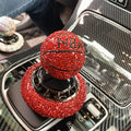 Solar car perfume ornament with rotating rhinestone basketball design, metal and ABS base, 8cm, red white blue options