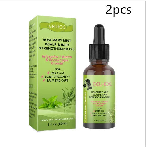 59ml bottle of rosemary mint hair growth fluid for scalp massage and hair repair.