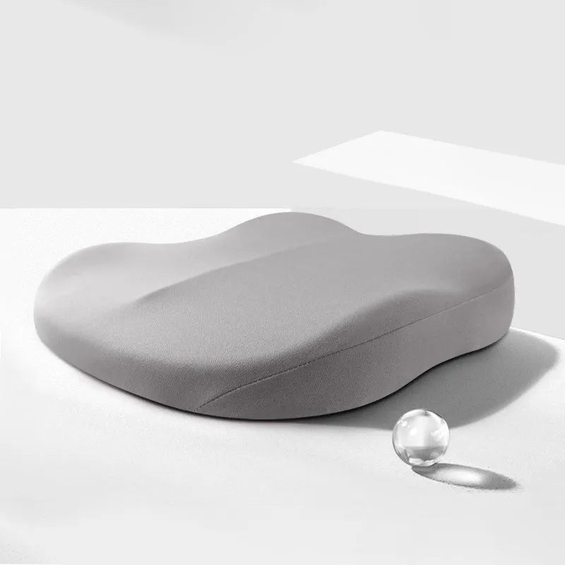 Square car seat cushion with ice silk fabric cover showing 10cm thickness for height increasing support