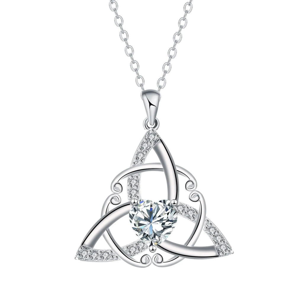 Celtic knot pendant necklace for women in copper with geometric design
