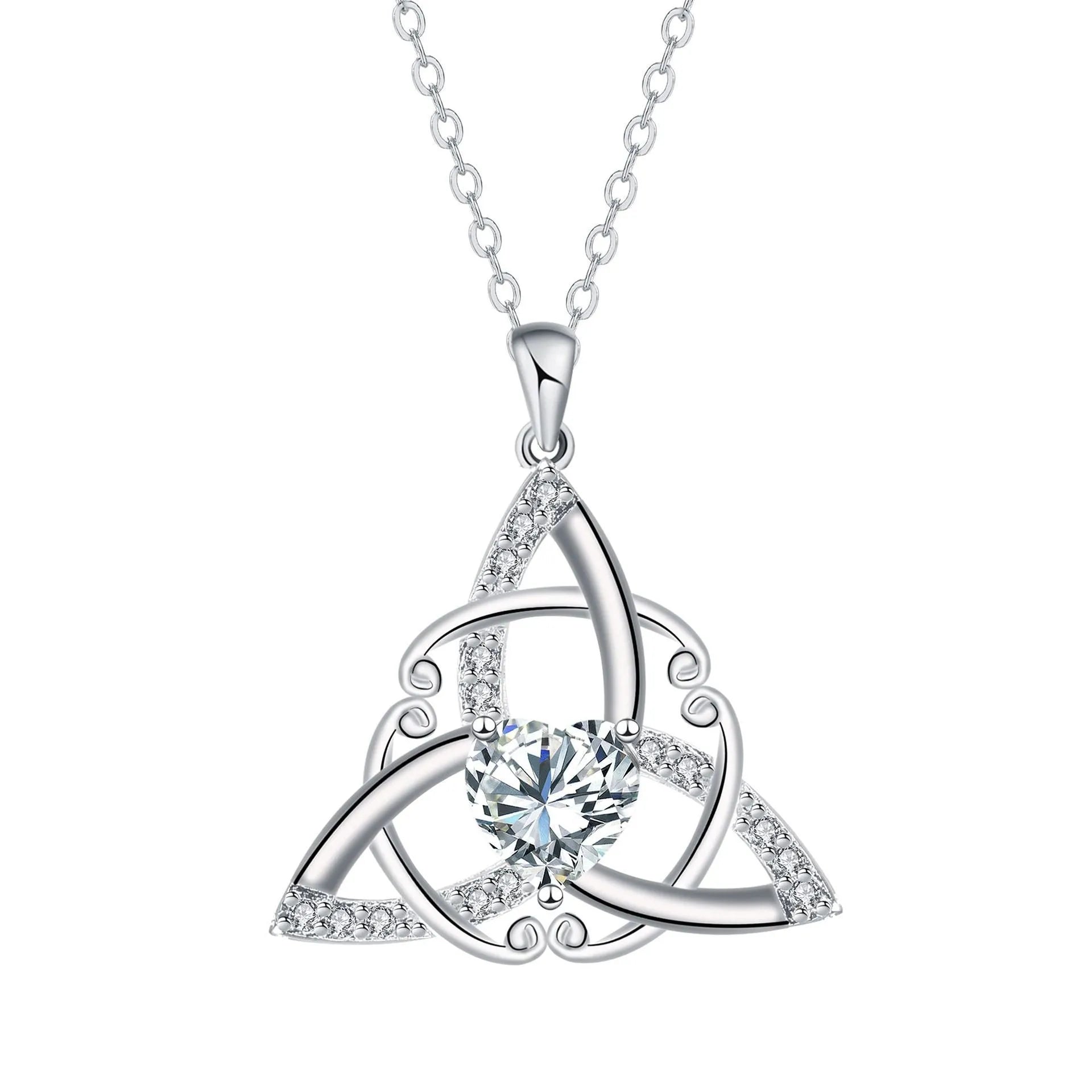 Celtic knot pendant necklace for women in copper with geometric design