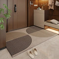 Polyester entrance door mat with geometric pattern and non-slip backing, available in multiple sizes and colours