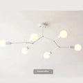 Iron Nordic-style chandelier ceiling lamp with multiple light heads, in black or white.