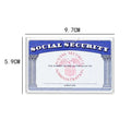 Clear transparent PVC social security card holder measuring 9.7 by 5.9 centimetres.