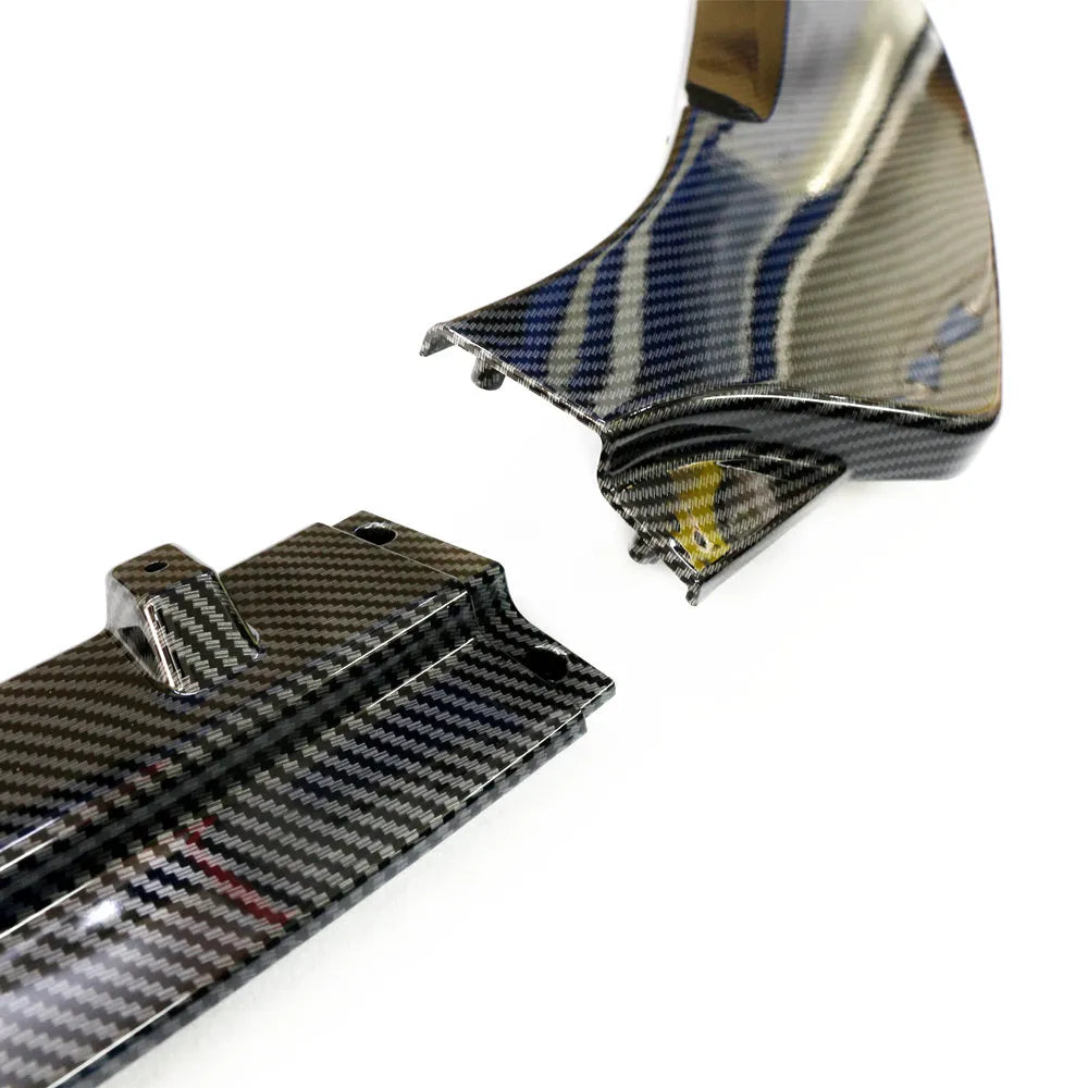 DK three-section front shovel car diffuser for BMW M3 M4 tail conversion in carbon fibre finish.