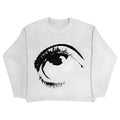 Men's round neck organic cotton pullover sweater in Eyes colour for hip hop street style.