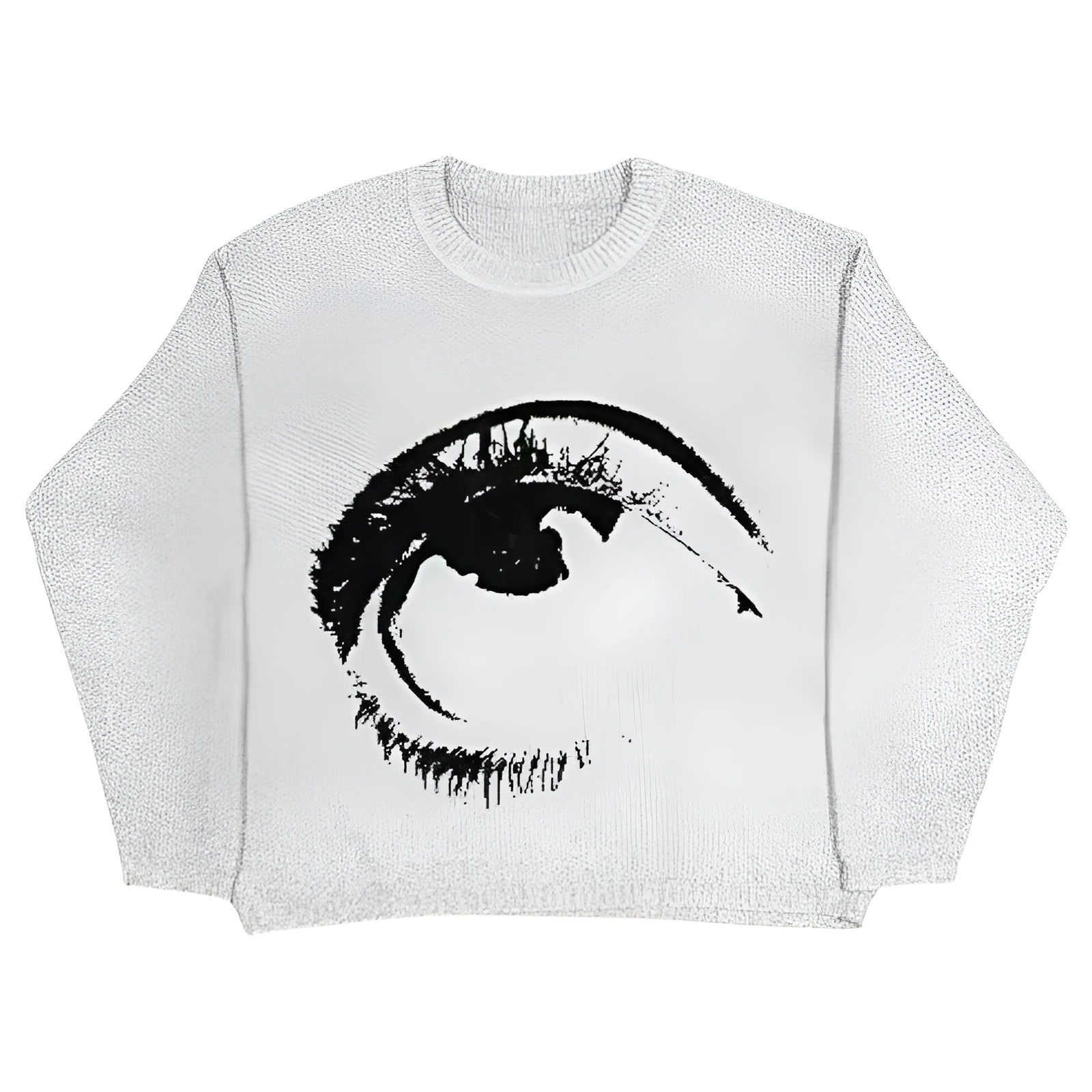 Men's round neck organic cotton pullover sweater in Eyes colour for hip hop street style.