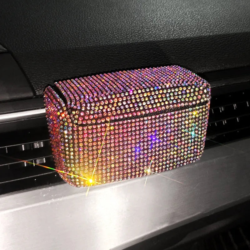 Creative car ashtray with covered design and vent mounting system in diamond finish colours