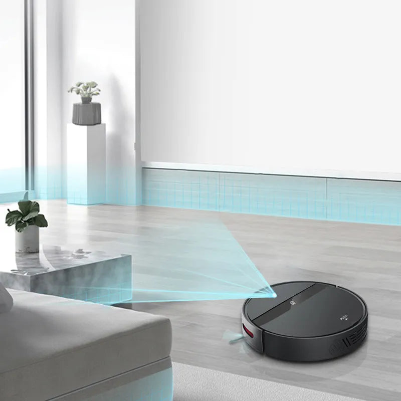 Automatic intelligent household sweeping robot in black with 600ml capacity and 320x320x78mm dimensions