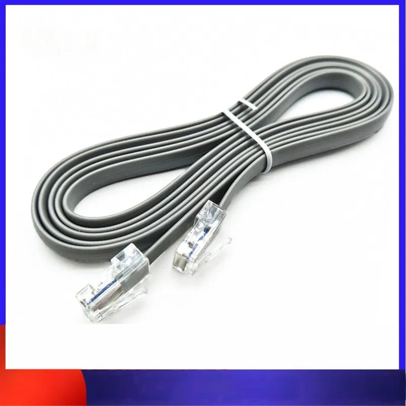 A silver grey CAT6 Ethernet network cable with RJ45 connectors, 2 metres long.