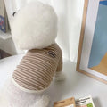 Simple striped printed small pet dog clothes in blue offered in sizes XS to XL for small breed dogs