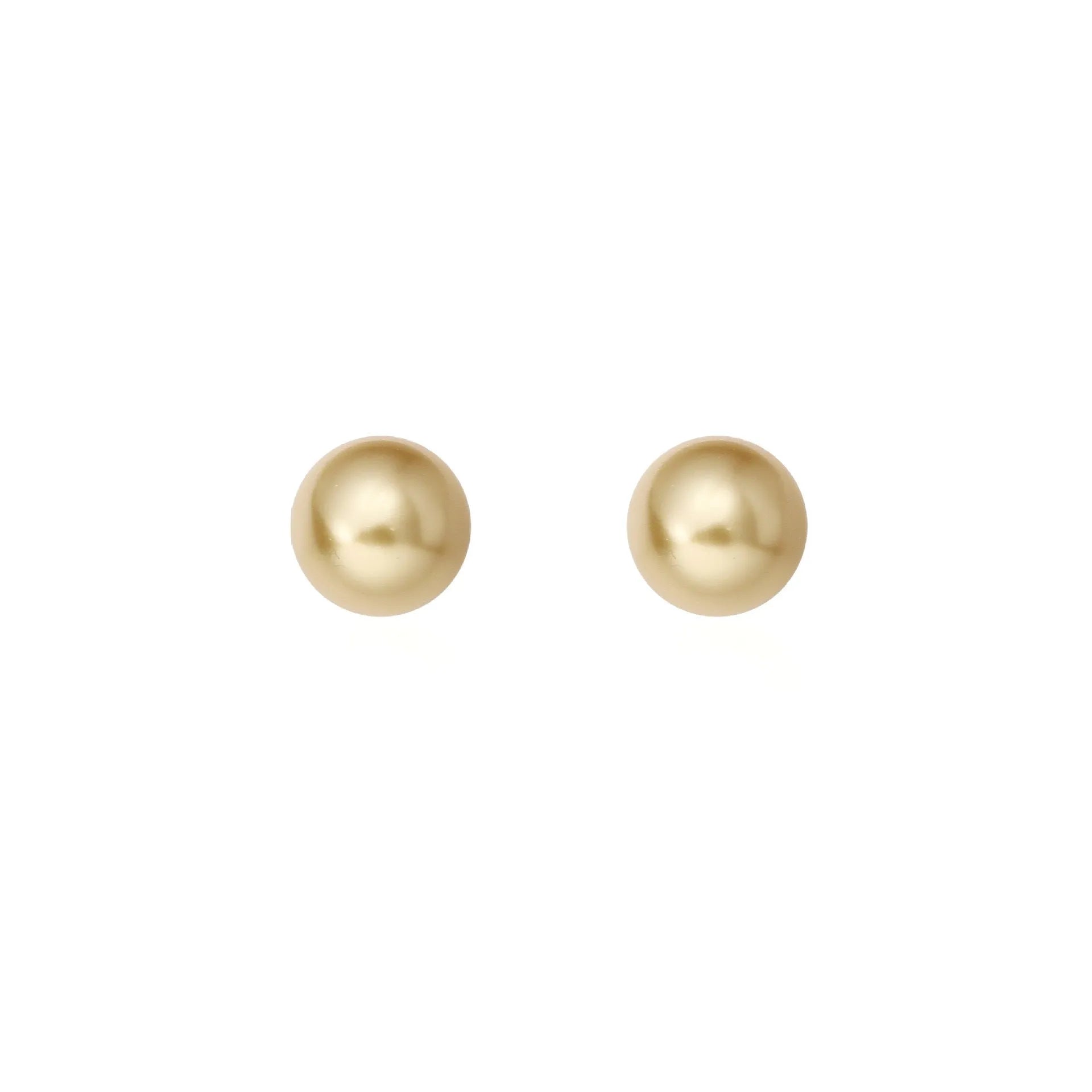 Large pearl stud earrings with a geometric star detail, shown in silver.