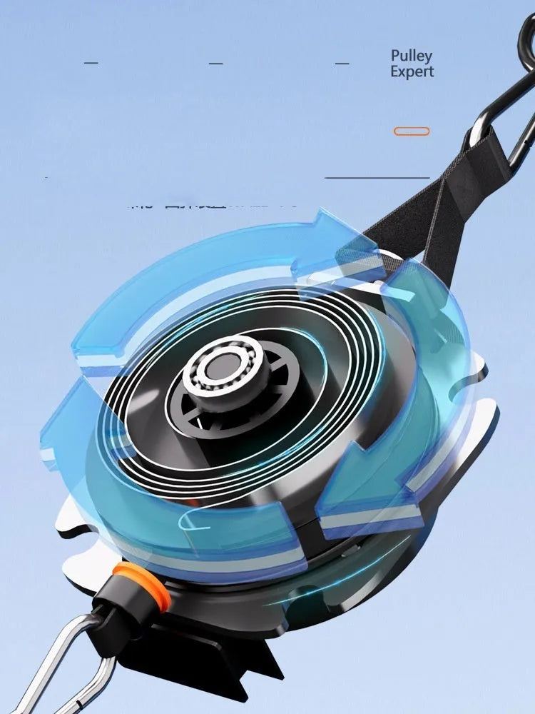 Adjustable fitness resistance tensioner with 2-20kg intelligent resistance system in blue grey colour