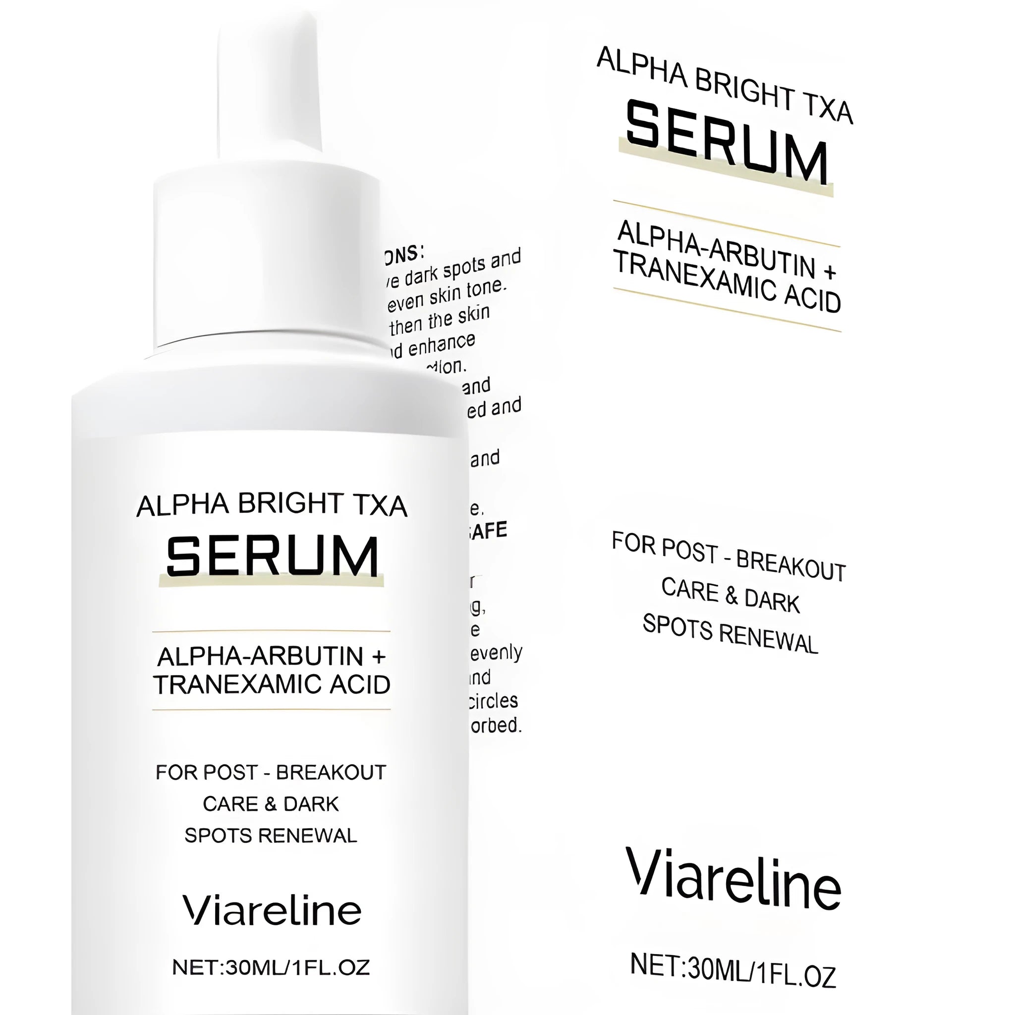30ml bottle of acne removing liquid with arbutin and tranexamic acid formulation