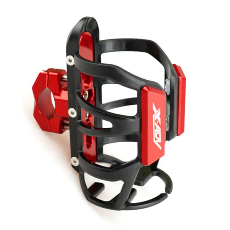 Black water bottle cage mounted on a Honda X-ADV scooter.