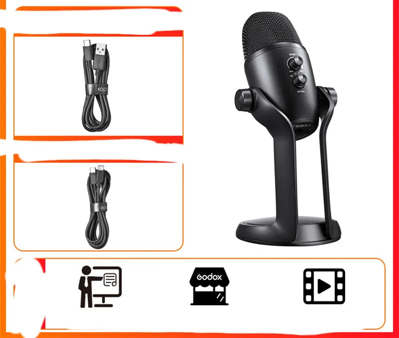 Black K Song wireless noise-cancelling microphone for mobile phone and computer karaoke