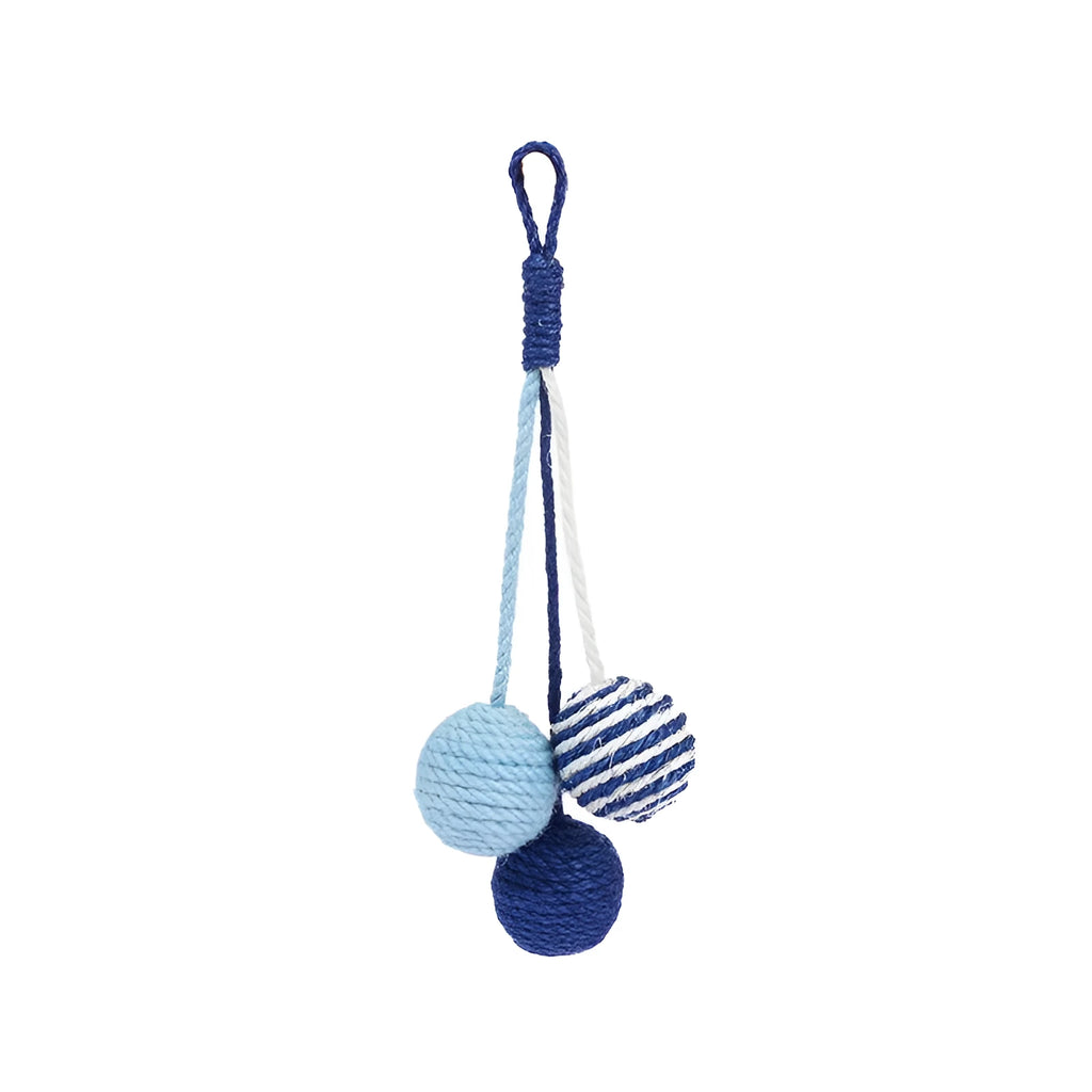 255mm cat teaser stick toy with attached catnip balls in blue, green, and multicolour options
