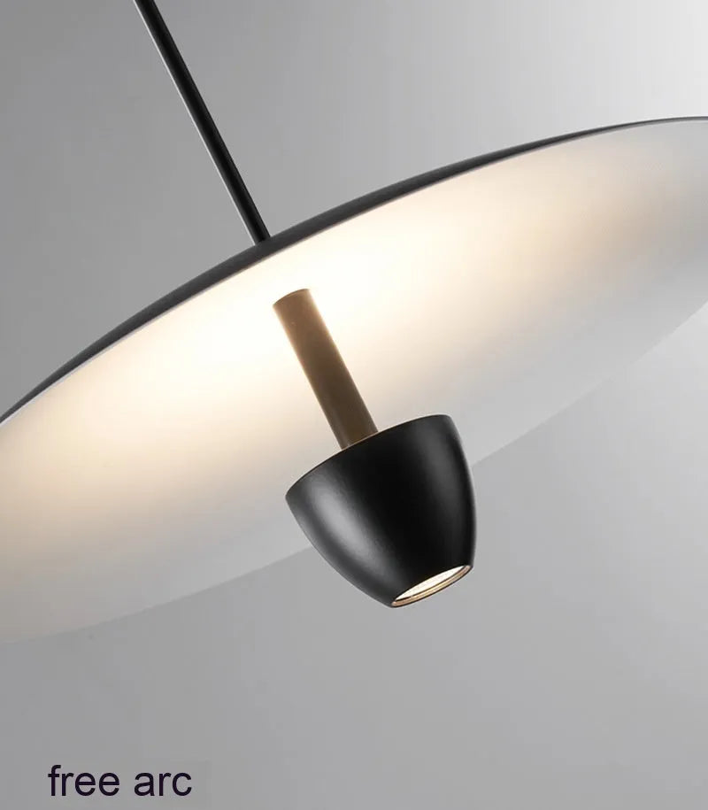 Black modern minimalist chandelier with 400mm diameter circular design