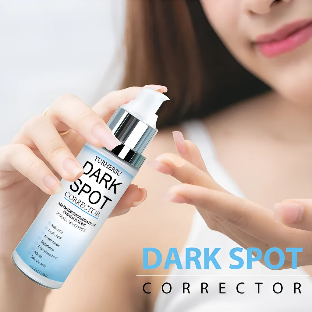 Spot lightening essence bottle for facial skincare with brightening, moisturising and tightening properties