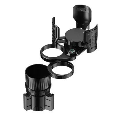 One Point Four carbon fibre black adjustable car drink cup holder with retractable base.