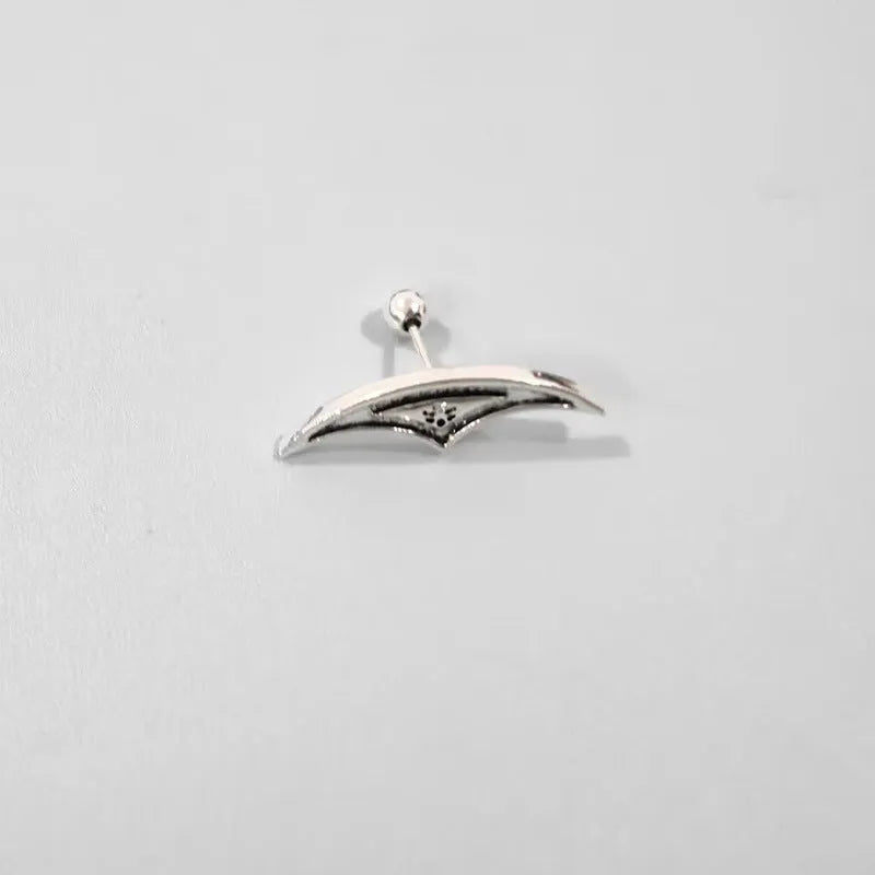 Spider web stud earrings geometric mesh design gold silver metal electroplated