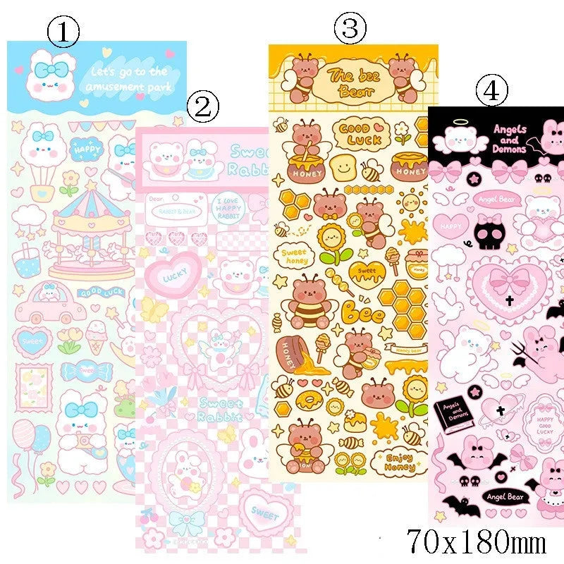 A colourful cartoon-style PVC waterproof sticker for decorating notebooks and agendas.