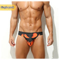 Men's quick-drying digital print low waisted shorts in polyester knit fabric