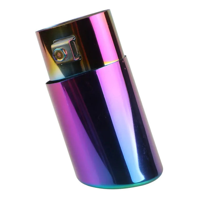Stainless steel car exhaust tailpipe in baked blue, bright silver or colourful finish options
