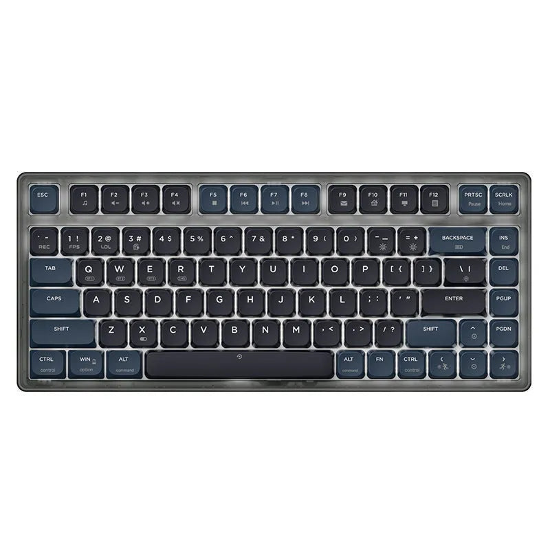 Ajazz AK832PRO green mechanical keyboard with colour screen, compact 81-key layout, and RGB lighting.