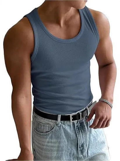 Men's tight round neck polyester workout t-shirt with wool lining in black colour