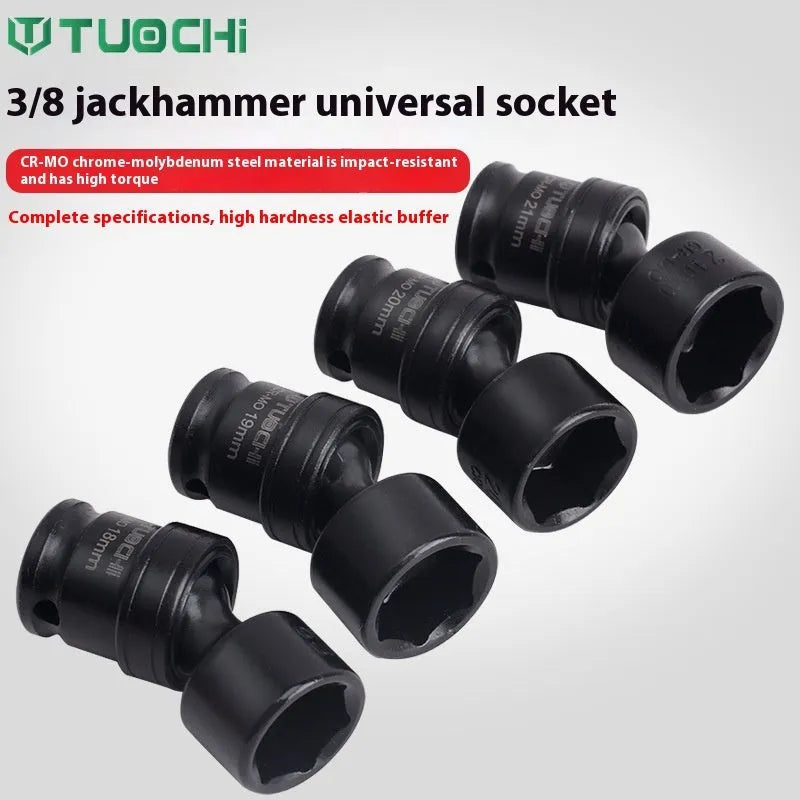 Universal air cannon socket set 15 pieces chromium molybdenum steel 3/8 drive 8-22mm