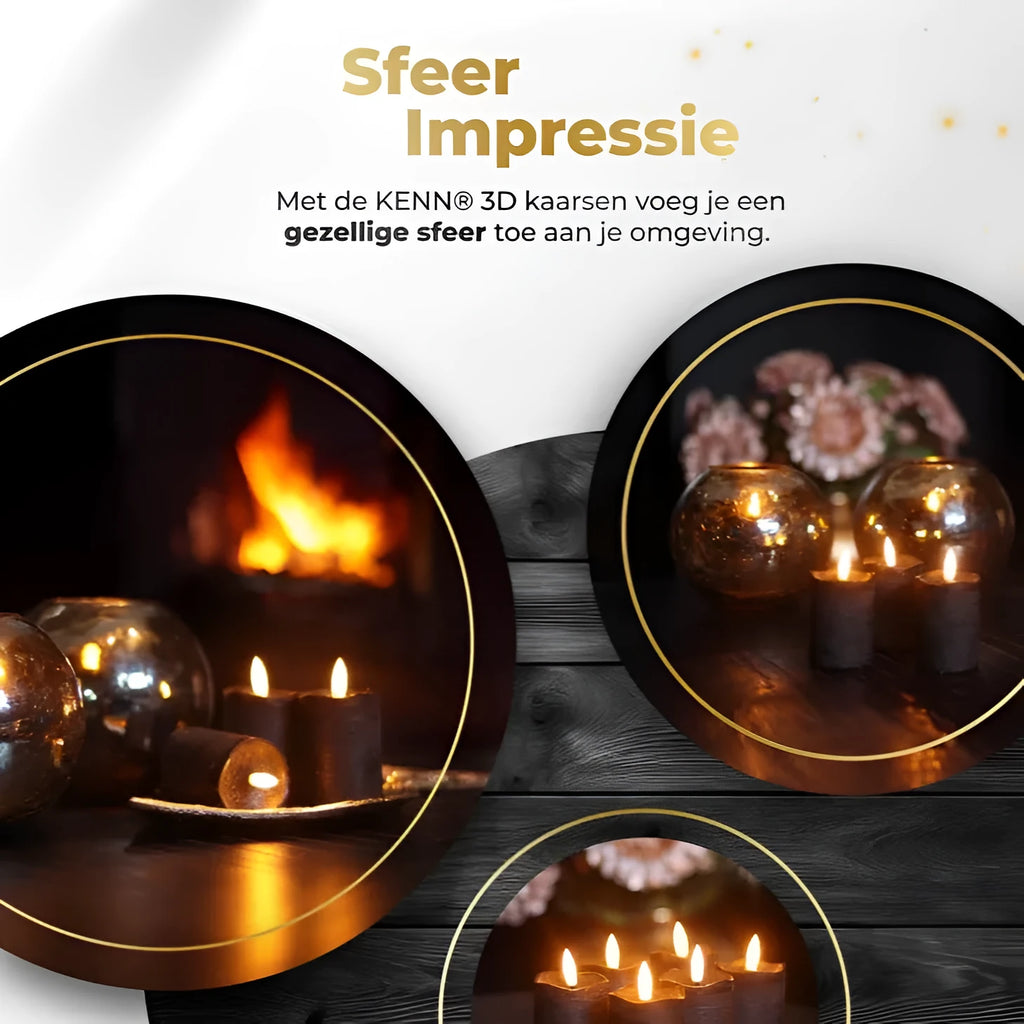 Black pillar-shaped LED candle with a flickering flame effect, measuring 5cm wide by 7cm tall.