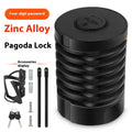 Black bicycle water bottle cage with integrated anti-theft fliplock lock mechanism mounted on bike frame