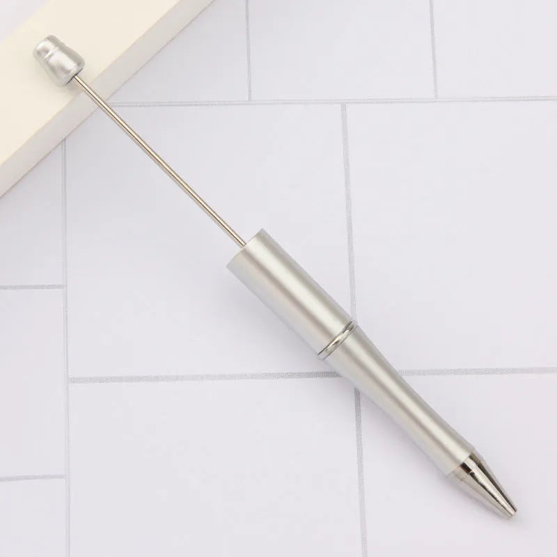 Creative plastic beaded ballpoint pen with spinning chain in multiple colour options