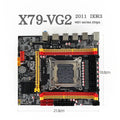 X79-VG2 desktop motherboard with LGA 2011 CPU socket, DDR3 slots, PCIe 16X, and M.2 connector.