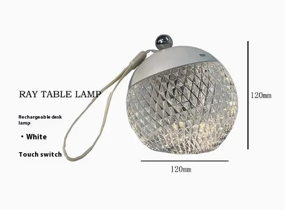 Small cylindrical portable LED night lamp with a touch dimmer in a choice of five colours.
