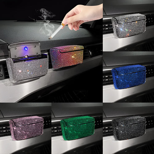 Creative car ashtray with covered design and vent mounting system in diamond finish colours